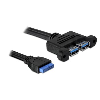 Delock 82941 USB 3.0 Pinheader Buchse, auf 2 x USB 3.0-A Buchse nebeneinander Delock 82941 USB 3.0 Pinheader Buchse, auf 2 x USB 3.0-A Buchse nebeneinander
