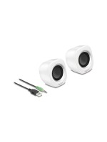 Delock Haut-parleurs de PC Mini jack stéréo 3.5 mm, alimentation USB Blanc