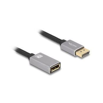 Delock DisplayPort Verlängerungscable, 1m, grey, Metall ohne Einrastfunktion Delock DisplayPort Verlängerungscable, 1m, grey, Metall ohne Einrastfunktion