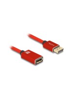 Delock DisplayPort Verlängerungscable, 1m, red, Metall ohne Einrastfunktion