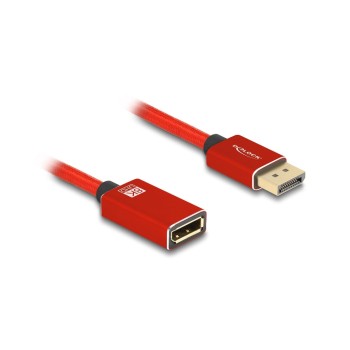 Delock DisplayPort Verlängerungscable, 2m, red, Metall ohne Einrastfunktion Delock DisplayPort Verlängerungscable, 2m, red, Metall ohne Einrastfunktion