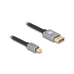 Delock Mini DisplayPort - DisplayPort cable, 1m, grey, Metall ohne Einrastfunktion