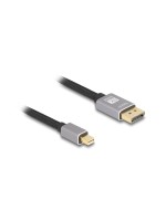 Delock Mini DisplayPort - DisplayPort cable, 2m, grey, Metall ohne Einrastfunktion