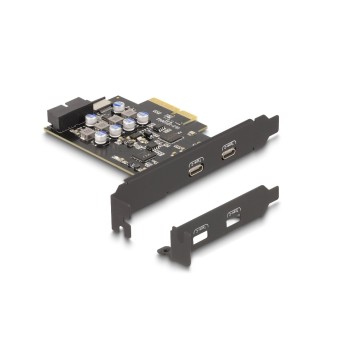 Delock PCI Express x4 Karte-2xUSB-C+1xTyp-E, 1x 19P Pfostenstecker,  Low Profile