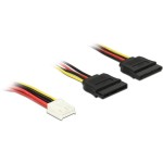 Delock Câble électrique 0.3m, Floppy 4p/2x SATA 15p 30 cm