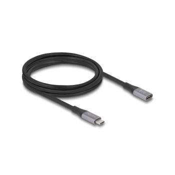 Delock USB-C Verlängerungscable, Stecker for Buchse, 2m, 40Gbps, 240w, grey