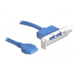 Delock 82976 Slotblech USB 3.0 Pin Header, 19 Pin 1 x intern > 2 x USB 3.0-A LP