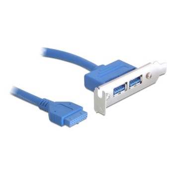 Delock 82976 Slotblech USB 3.0 Pin Header, 19 Pin 1 x intern > 2 x USB 3.0-A LP Delock 82976 Slotblech USB 3.0 Pin Header, 19 Pin 1 x intern > 2 x USB 3.0-A LP