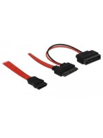 SATA2 cable for Slimline Geräte(ODD), 50cm, SATA+Power, 7+6 Pin Anschluss, 5 Volt SATA