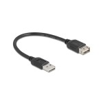 Delock USB2.0 Verlängerungscable A-A, 0.2m, EASY USB, beidseitig einsteckbar, black 