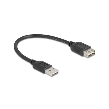 Delock USB2.0 Verlängerungscable A-A, 0.2m, EASY USB, beidseitig einsteckbar, black  Delock USB2.0 Verlängerungscable A-A, 0.2m, EASY USB, beidseitig einsteckbar, black