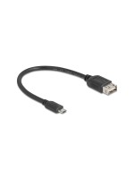 Delock USB2.0 cable EASY USB A-MicroB, 0.2m, EASY USB, beidseitig einsteckbar, black 