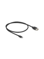 Delock USB2.0 cable EASY USB A-MicroB, 0.5m, EASY USB, beidseitig einsteckbar, black 