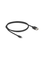 Delock USB2.0 cable EASY USB A-MicroB, 1.0m, EASY USB, beidseitig einsteckbar, black 