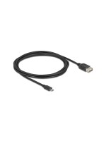 Delock USB2.0 cable EASY USB A-MicroB, 2.0m, EASY USB, beidseitig einsteckbar, black 