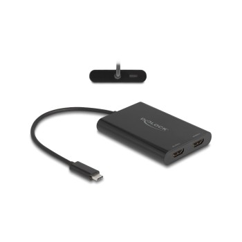 Delock Adapter USB-C for 2x HDMI/USB-C PD, DisplayLink, 4K 60Hz, USB PD 3.0 Delock Adapter USB-C for 2x HDMI/USB-C PD, DisplayLink, 4K 60Hz, USB PD 3.0