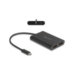 Delock Multiadaptateur USB-C vers 2 x DisplayPort 4K 60Hz Noir