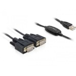 Schnittstellen Adapter USB auf 2x Seriell, DB9 Stecker, FTDI Chipsatz,