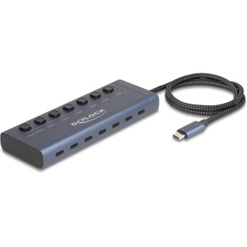 Delock USB-C Hub, 7 Port, 7xUSB-C, 1xPD3.0