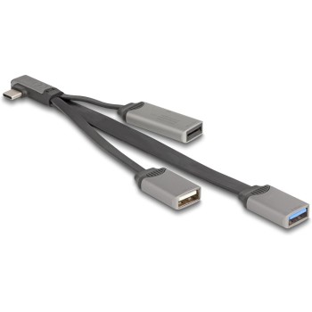 Delock USB-C cable-Hub, 2 Port, CardReader, 1xUSB-C, 1xUSB-A, 1xSD Slot, 1xmicroSD Slot