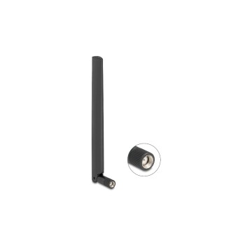 Delock WLAN Antenne, 2-4dBi, WiFi 7, RP-SMA, Dualband 2.4 Ghz 5Ghz, Kippgelenk Delock WLAN Antenne, 2-4dBi, WiFi 7, RP-SMA, Dualband 2.4 Ghz 5Ghz, Kippgelenk