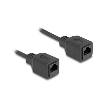 Delock RJ45 Spiralcable Cat.5e UTP, Buchse-Buchse, 0.8-2m, black , ungeschirmt