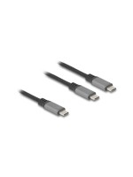 Delock USB-Y-Kabel C, 1.2m, 100W, USB 2.0, C zu C+C, PD 3.0