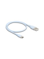 Delock USB-Kabel A-C, 0.5m, Silikon Kabel, blau, USB 2.0, 3A