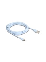 Delock USB-Kabel A-C, 4.0m, Silikon Kabel, blau, USB 2.0, 3A