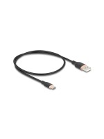 Delock USB-Kabel A-C, 0.5m, Silikon Kabel, schwarz, USB 2.0, 3A