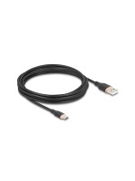 Delock USB-Kabel A-C, 4.0m, Silikon Kabel, schwarz, USB 2.0, 3A