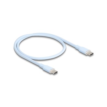 Delock USB-cable C-C, 0.5m, Silikon cable, blue, USB 2.0, 60W, PD 3.0