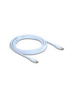Delock USB-Kabel C-C, 2.5m, Silikon Kabel, blau, USB 2.0, 60W, PD 3.0