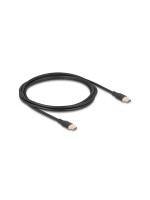 Delock USB-Kabel C-C, 2.5m, Silikon Kabel, schwarz, USB 2.0, 60W, PD 3.0