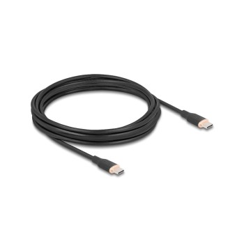 Delock USB-cable C-C, 4.0m, Silikon cable, black , USB 2.0, 60W, PD 3.0