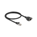 Delock Netzwerkverlängerung, 50cm, ST-BU, Cat.6A, S/FTP, black  Buchse verschraubbar