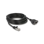 Delock Câble patch Câble de rallonge Cat 6A, S/FTP, 5 m, Noir