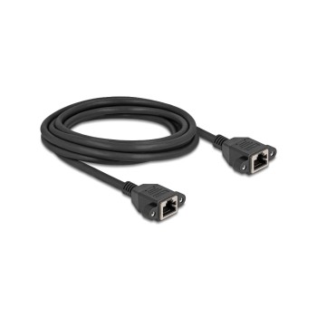 Delock Netzwerkverlängerung, 3m, BU-BU, Cat.6A, S/FTP, black  Buchse verschraubbar Delock Netzwerkverlängerung, 3m, BU-BU, Cat.6A, S/FTP, black  Buchse verschraubbar