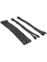 Delock PSU Verlängerungscable Set 84541, sw, 30cm, 6-teilig Sleeved, cablekämmen