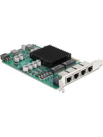 Delock Carte réseau 4x RJ45 Gigabit PoE+, PCI-Express x4