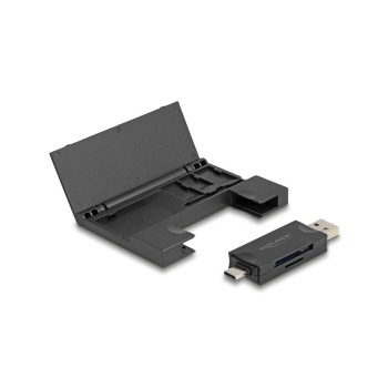 Delock USB-C and A Card Reader, 5Gbps, for SD & Micro SD, with Speicherkarten Etui