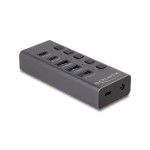 Delock USB-C Hub, 4+1 Port, schaltbar, 2xUSB-C 3.2, 2xUSB-A 3.2, 1xUSB-A nur DC