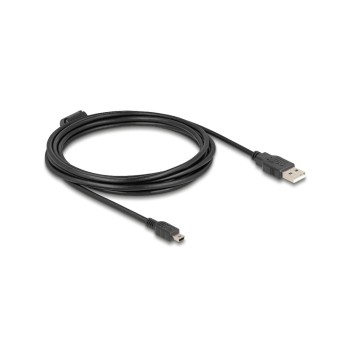 Delock USB2 cable A-MiniB, 3.0m, black , for USB2.0 Geräte, 480 Mbps