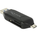 DeLock 91734 Card Reader Micro USB OTG, USB 5 Gbps Typ-A für SD / MMC + Micro SD