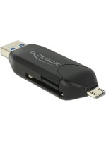 DeLock 91734 Card Reader Micro USB OTG, USB 5 Gbps Typ-A für SD / MMC + Micro SD