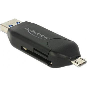 DeLock 91734 Card Reader Micro USB OTG, USB 5 Gbps Typ-A für SD / MMC + Micro SD