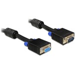 Monitorverlängerungscâble VGA, M/F, 1 Meter, Stecker-Buchse, 2xFerritkern, 15Pin