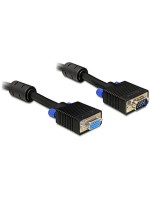 Monitorverlängerungskabel VGA, M/F, 1 Meter, Stecker-Buchse, 2xFerritkern, 15Pin