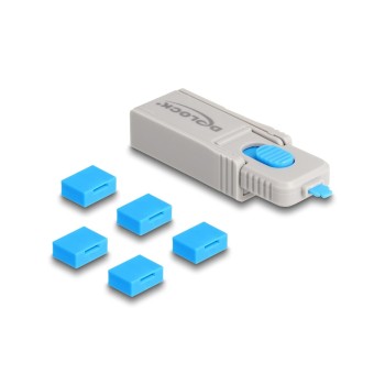 Delock USB Port Blocker Set, USB-A, 5 Stk, Schutz von USB-Ports,with Verschlusswerkzeug