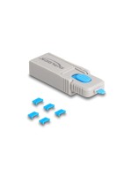 Delock Micro USB Port Blocker Set 5 pièces avec outil de fermeture Bleu